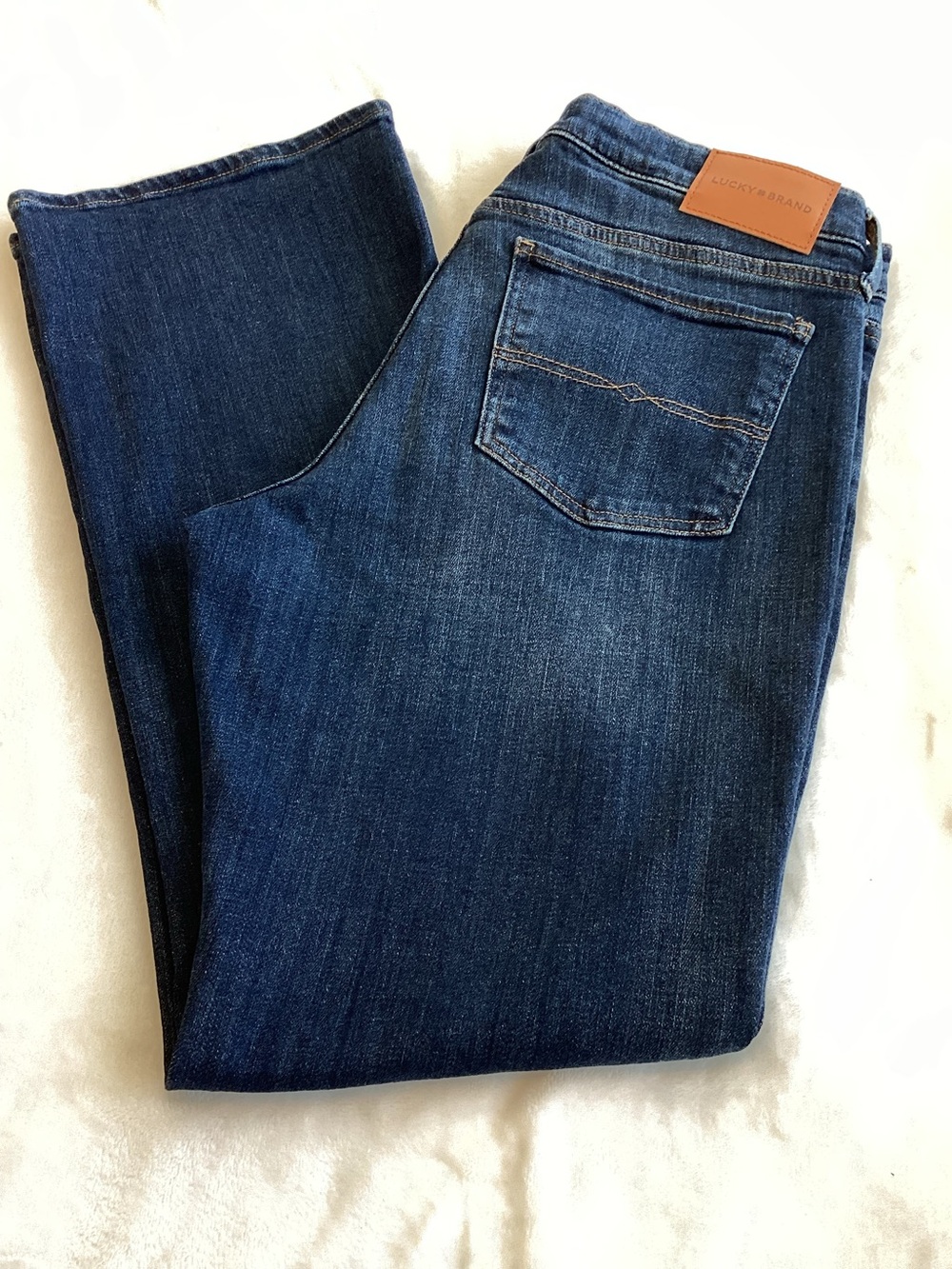Lucky Brand Mid Rise Boot Cut Jeans Size 12 31 Dark Blue Denim Wash